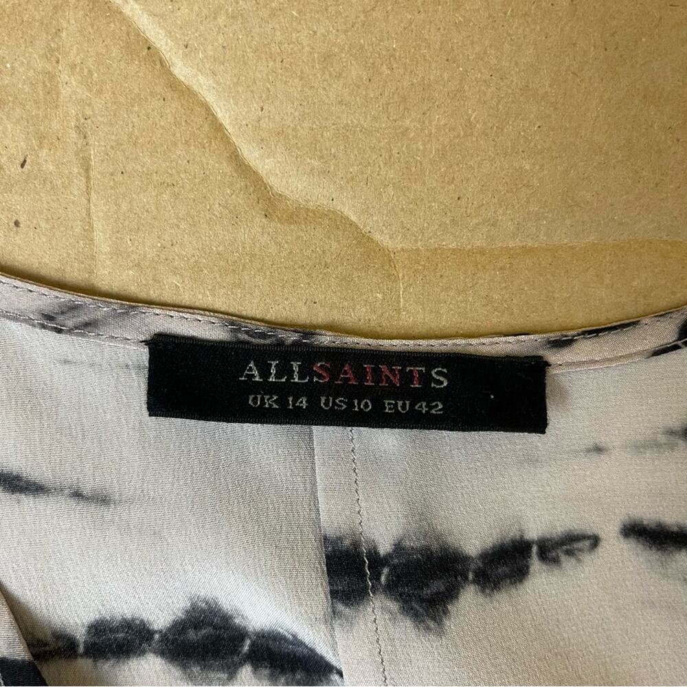 All Saints Pink Black Sheath V-Neck Mini Dress - Picture 7 of 8